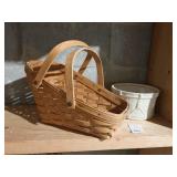 LONGABERGER BASKET HAND WOVEN WITH LONGABERGER