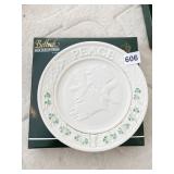 BELLEEK PEACE PLATE #2135 W/ BOX