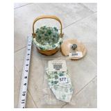 LONGABERGER BASKET W/ SHAMROCK LOTS OF LUCK LINER
