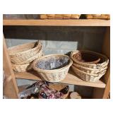 LARGE ASSORTMENT OF WOVEN BASKETS