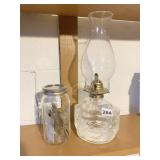 OIL LAMP W/ CARRIAGE SCENE