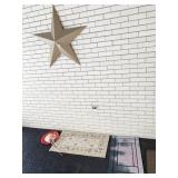 LARGE GOLD PAINTED METAL HANGING STAR