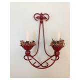 PAIR OF METAL WALL HANGING CANDLE HOLDERS