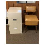 TWO DOOR TAN FILE CABINET