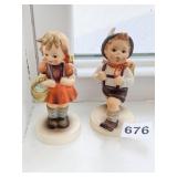 HUMMEL SCHOOL GIRL AND SCHOOL BOY FIGURINES