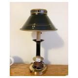 BRASS LAMP WITH CLIP ON METAL SHADE