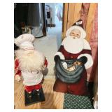 HAND PAINTED STANDING SANTA, PLUSH SANTA APPROX