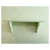 GREEN PAINTED WOOD SHELF