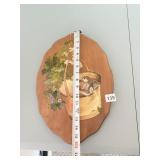 OVAL PAINTED ON BOARD PICTURE 16"