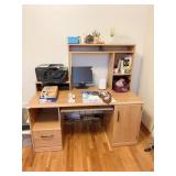 BREAK DOWN OFFICE DESK W/ DRAWERS LIGHT FINISH