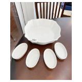 DENMARK WHITE SERVING DISH SET