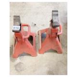 TWO RED JACK STANDS GOOD CONDITION