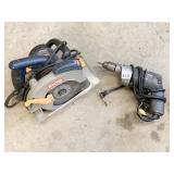 BLACK AND DECKER CHORDED DRILL RYOBI CORDED SAW