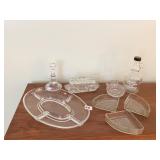CLEAR GLASS SERVING DISH, CANDLE HOLDER, BUTTER