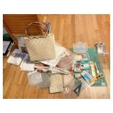 VARIOUS FABRIC, MEASURING MAT, SEWING BAG, ETC.