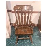 STENCILED BACK ROCKING CHAIR