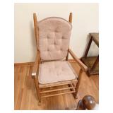 WOOD ROCKING CHAIR WITH CUSHIONS