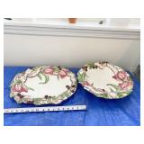 FITZ & FLOYD SERVING BOWL & TRAY BOWL CHIPPED