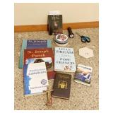BOOKS RELIGIOUS & SNOWMAN MIKASA DISH W/ CHARMS