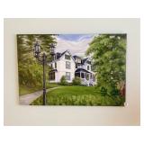 PAINTING 0F HOUSE SIGNED 2010 36"W X 24"H