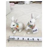 FITZ FLOYD RABBIT SALT & PEPPER SHAKERS
