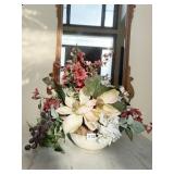 LENOX BOWL WITH ARTIFICIAL FLOWERS 16" H