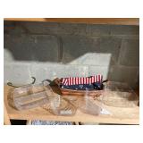 LONGABERGER BASKET WITH EXTRA PLASTIC INSERTS