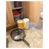 PLASTIC PITCHERS, FOOD STORAGE, FRYING PAN