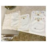 SOME HAND MADE DOILIES & HAND TOWELS