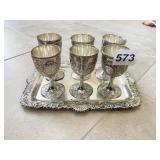 CORDIALS ON A TRAY UNMARKED