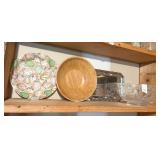 WOOD BOWL CATSKILL AND OTHER SERVING PIECES