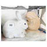 COMPOSITION RABBIT AND MADONNA AND CHILD PLASTIC