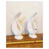 PAIR OF PORCELAIN SWANS