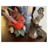 2 LENOX FIGURINES CARDINAL AND DOWNY WOODPECKER