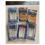 6 PACKS NEW BIC PENS & PAPER MATE PENS