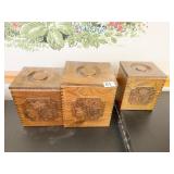 WOOD CANISTER SET 3 PC. SET