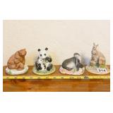 4 FRANKLIN MINT ANIMAL COLLECTIBLE FIGURINES,