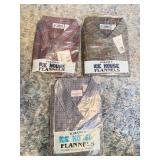 3 NEW VINTAGE ICEHOUSE FLANNEL MENï¿½S SHIRTS, SZ