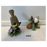 LENOX 2 PORCELAIN FIGURINES HOODED WARBLER &