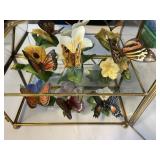 6 PORCELAIN BUTTERFLY FIGURINES BY FRANKLIN MINT