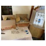 GIORGI 18 GLASSES - 3 SIZES W/ FLOWER DESIGN NEW