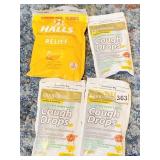 4 SEALED BAGS OF IN DATE GOOD SENSE AND HALLS