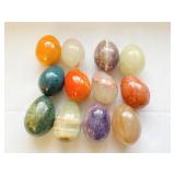 12 MARBLE EGGS VARIOUS COLORS