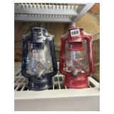 2 NEVER USED OIL LAMPS IN PLASTIC 9" H