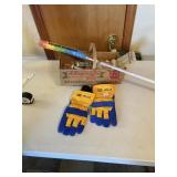 WORK GLOVES, NEW DUSTER, WOOD CLOTHES PINS