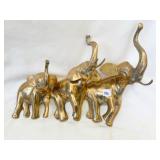 THREE BRASS ELEPHANT FIGURE