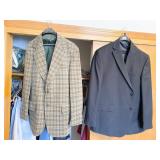 GEOFFREY BEAN BLACK JACKET SZ 50 L AND PLAID WOOD