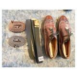 2 NEW BRAIDED LEATHER BELTS, BELT WITH SOLID