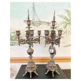 MCM HIGHLY DECORATED CANDELABRA 20" H - HOLDS 5