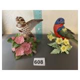 TWO LENOX FIGURINES PAINTING BUNTING AND SONG